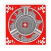 Попільничка металева кругла з рельєфними видами та гербом Швейцарії / 75-0041: фото 2
