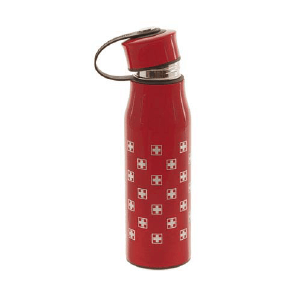 Термос бутылка металлический красный 0,430 л с крестами Швейцария