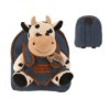 Джинсовый рюкзак с плюшевой коровой 22х30 см: фото 2