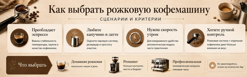 Как выбрать рожковую кофемашину