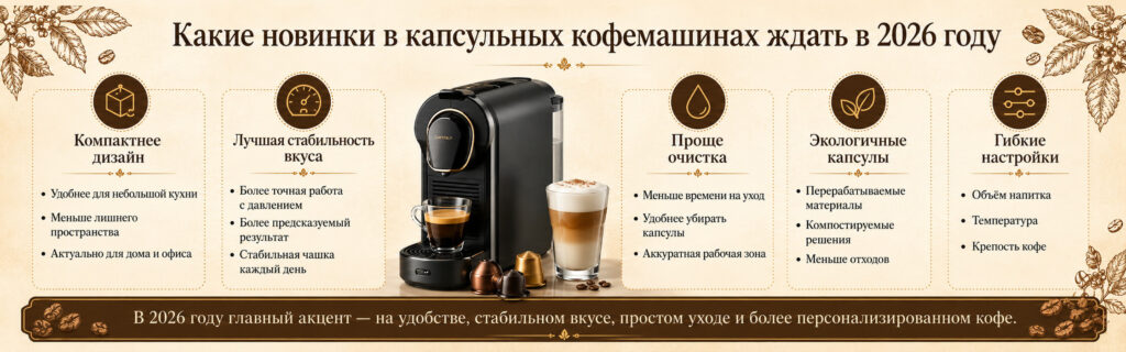 Какие новинки в капсульных кофеварках стоит ожидать в 2026 году