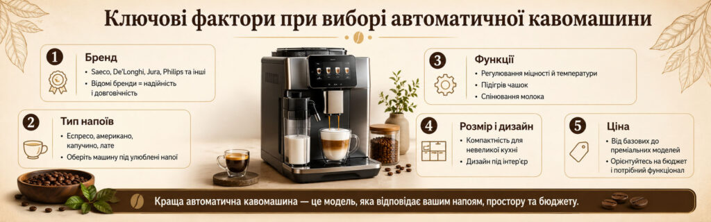 Ключові фактори при виборі автоматичної кавомашини