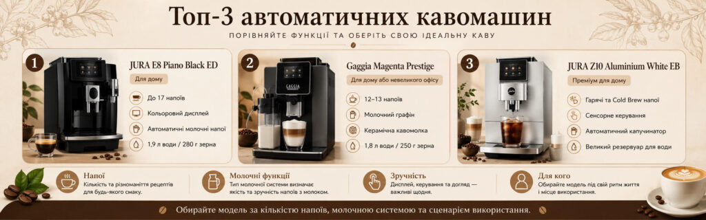 Перелік кращих автоматичних кавомашин