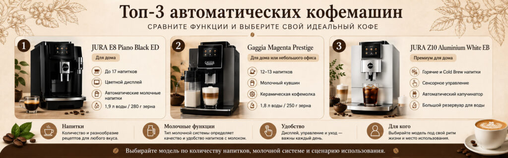 Список лучших автоматических кофемашин