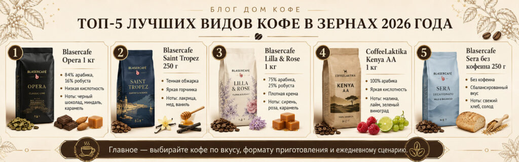 Топ-5 лучших видов кофе в зернах 2026 года