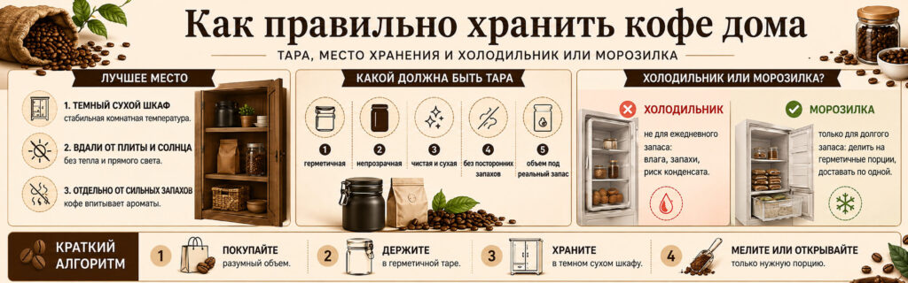 Как правильно хранить молотый кофе