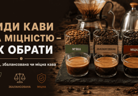 Види кави за міцністю — як вибрати м’яку, збалансовану або міцну каву
