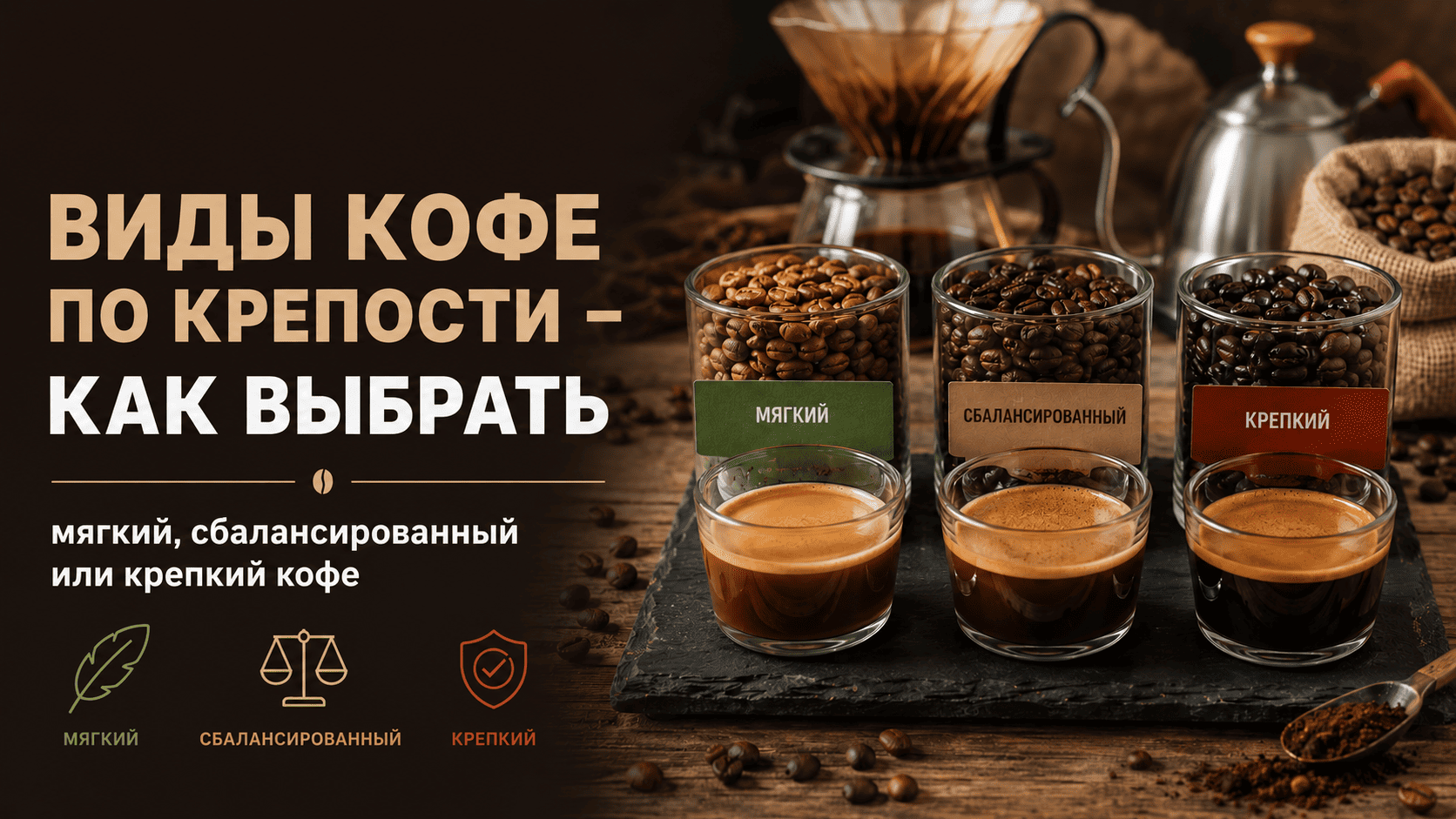 Виды кофе по крепости – как выбрать мягкий, сбалансированный или крепкий кофе