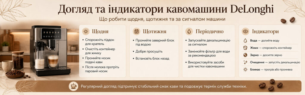 Кавомашина делонгі інструкція – обслуговування й догляд