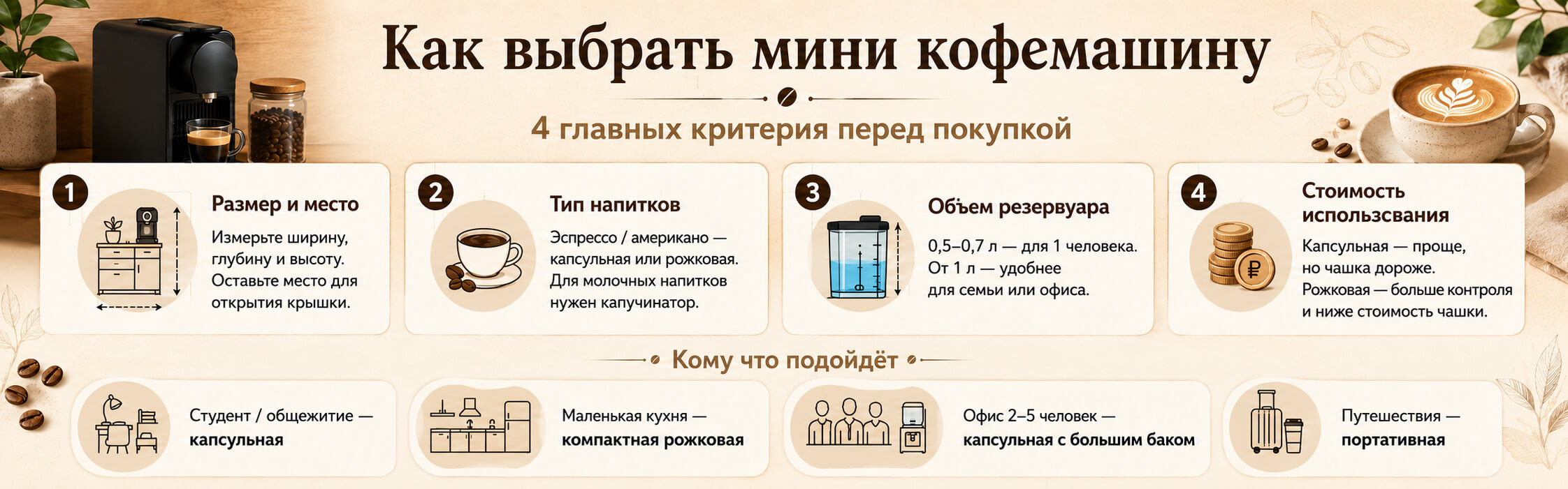 Как выбрать мини-кофемашину