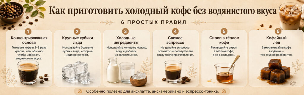 Как сделать холодный кофе без водянистого вкуса