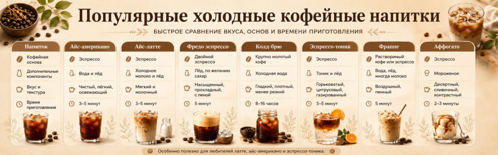 Какие бывают холодные кофейные напитки