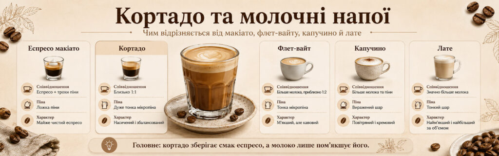 Кортадо та молочні напої