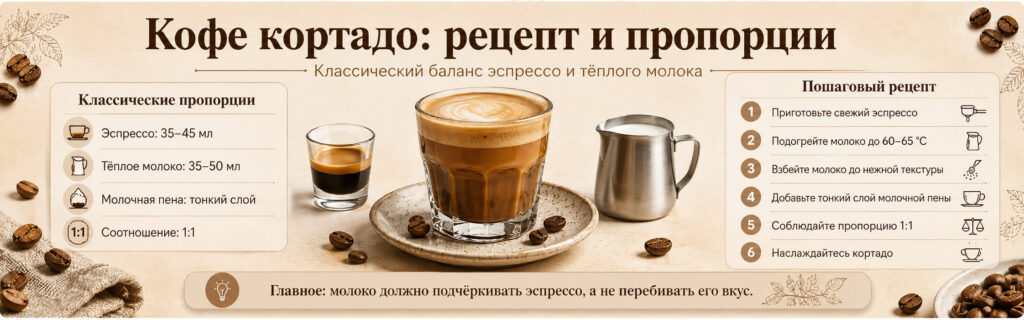 Кофе кортадо рецепт и пропорции