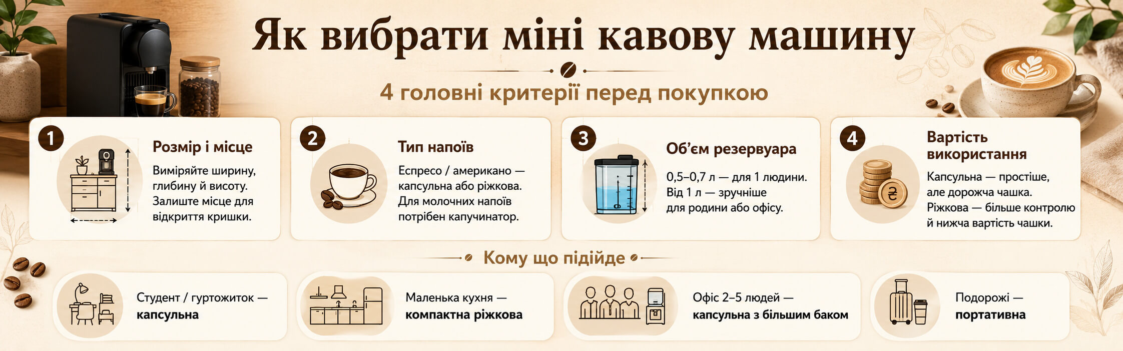 Як вибрати міні кавову машину - критерії