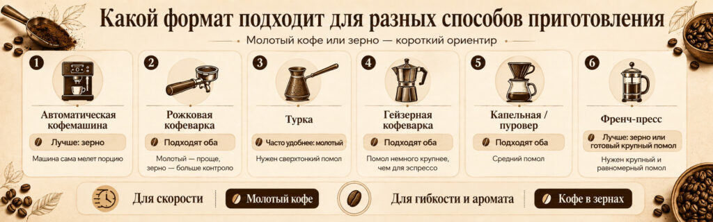 Какой формат подходит для разных способов приготовления