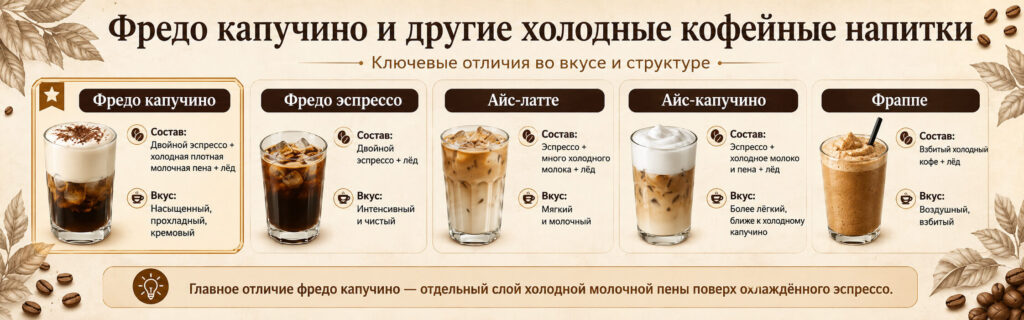 Чем фредо капучино отличается от других холодных напитков