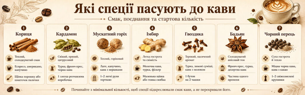 Які спеції до кави пасують найкраще