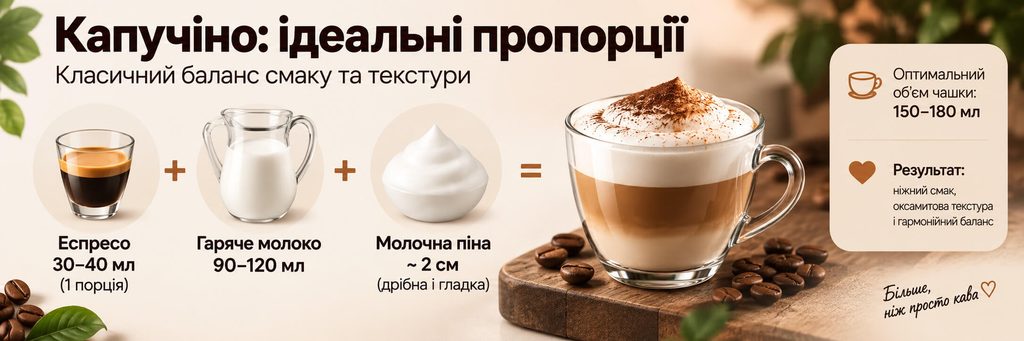 Капучіно рецепт пропорції для однієї чашки