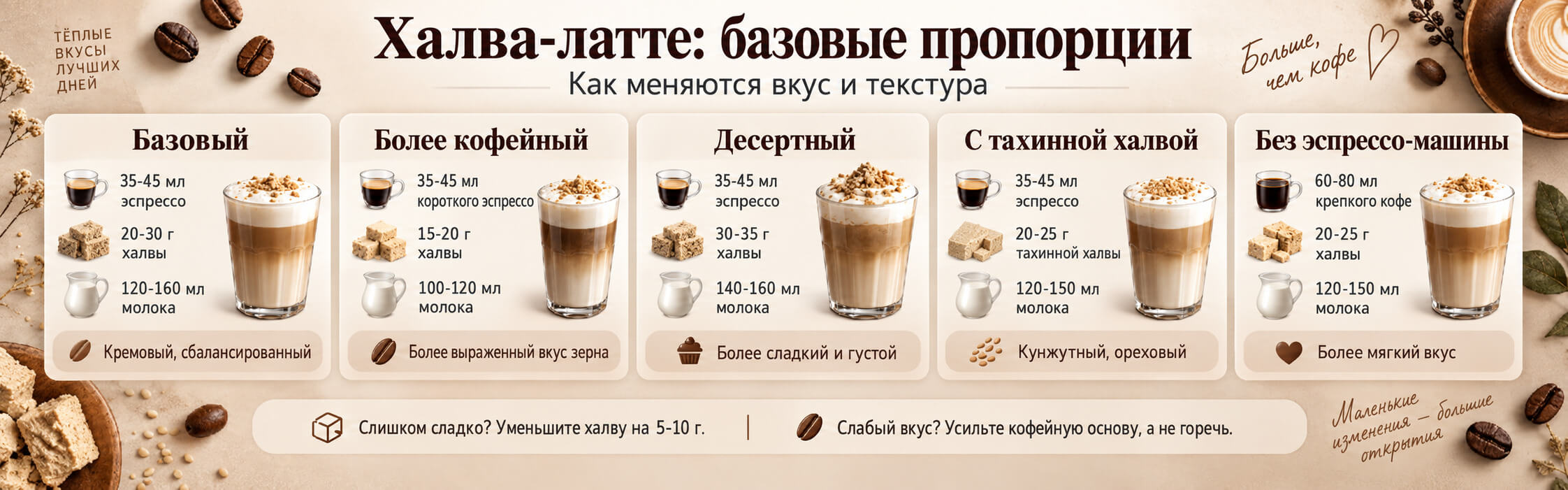 Кофе с халвой базовые пропорции