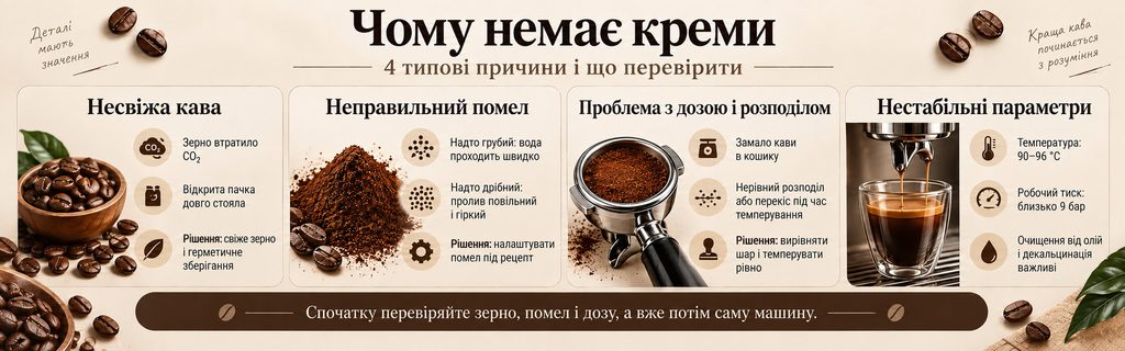Чому немає креми