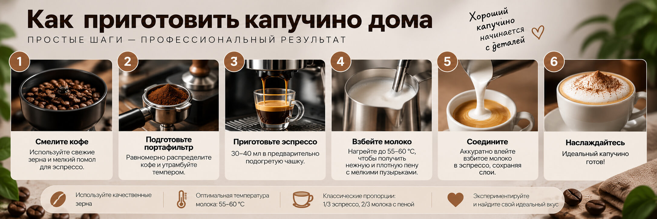Что нужно для приготовления капучино
