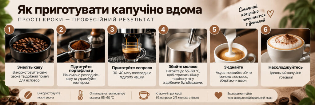 Що потрібно для приготування капучіно